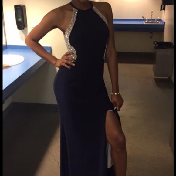 Navy Blue Prom Dress - Picture 2 of 2